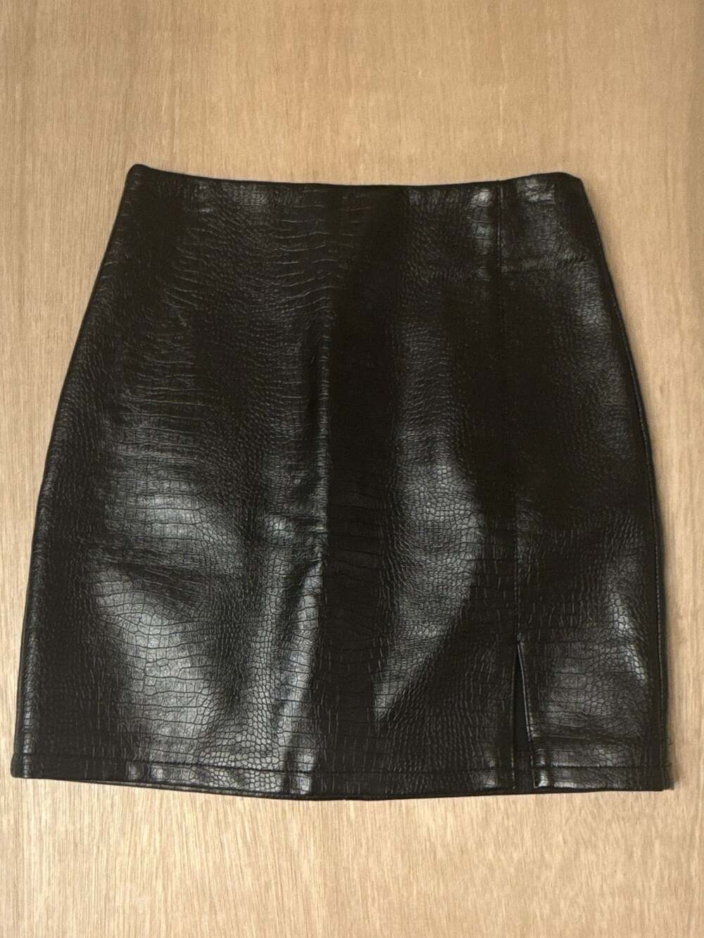Topshop Faux Snake Skin Mini Skirt Black Size US 2 UK 6